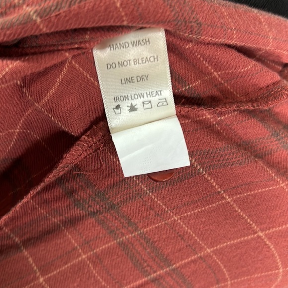 Max Studio Cotton Plaid Feminine Blouse Size S Brown Ruffles Empire Sleeve - Picture 10 of 11